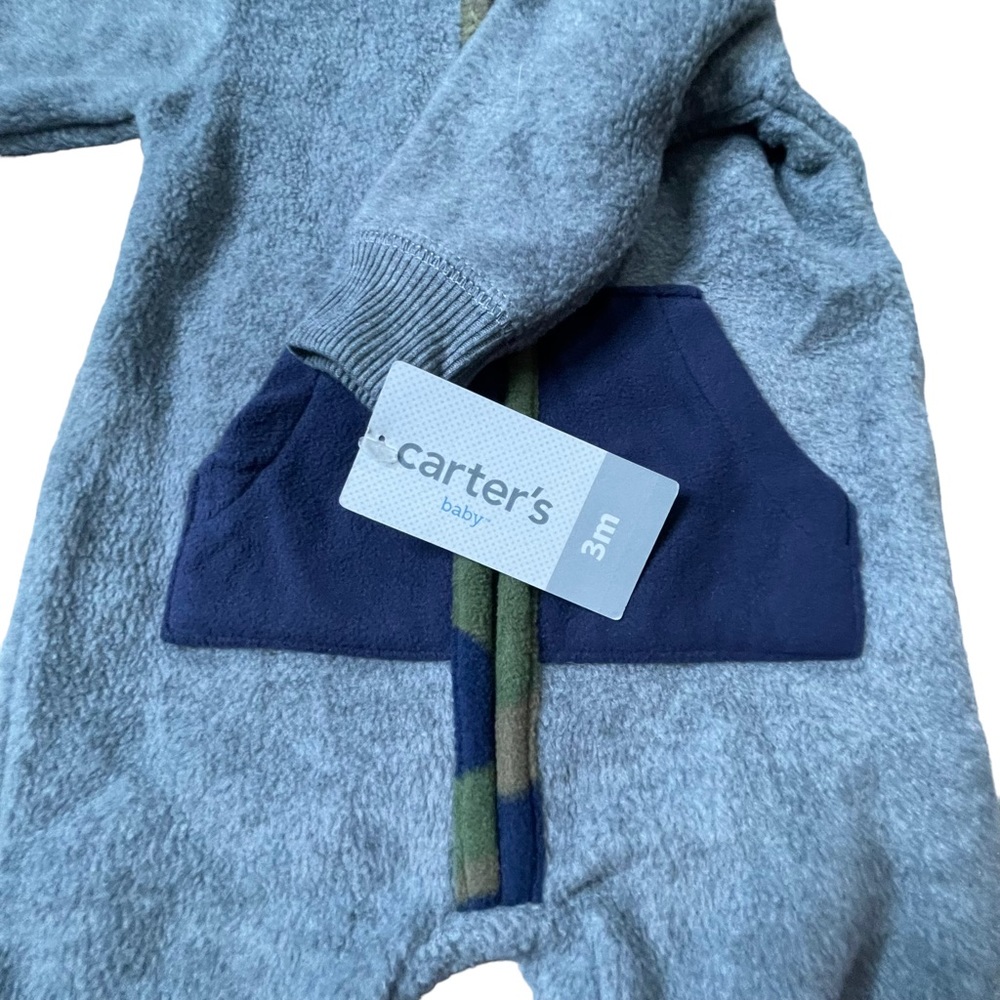Carter’s baby boy hooded jumpsuit size 3M - Picture 11 of 13